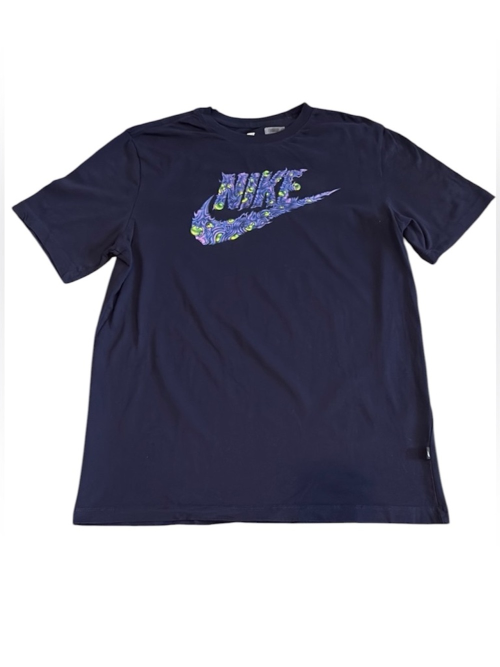 Nike Men’s Psychedelic Swoosh Graphic T-Shirt Navy Medium